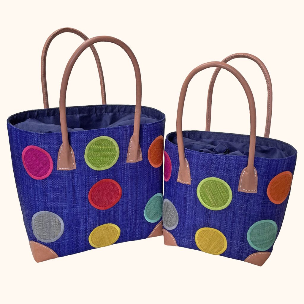 Small Circles Bag Navy - The Nancy Smillie Shop - Art, Jewellery & Designer Gifts Glasgow