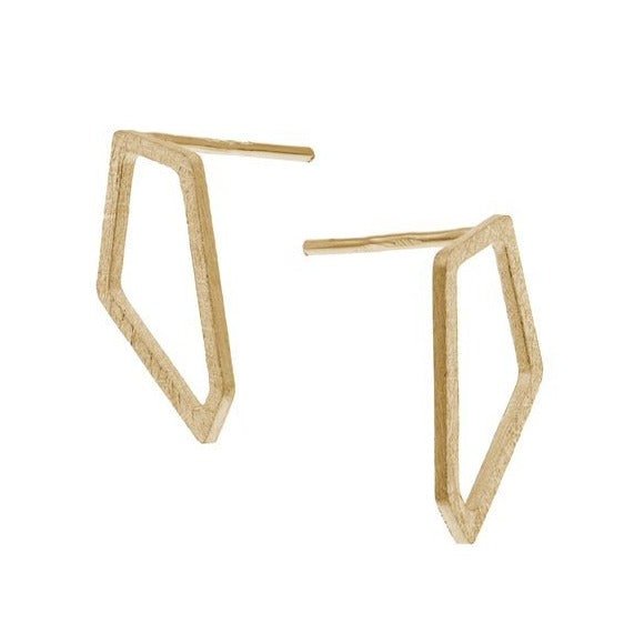 Small Gold Geometric Stud Earrings - The Nancy Smillie Shop - Art, Jewellery & Designer Gifts Glasgow