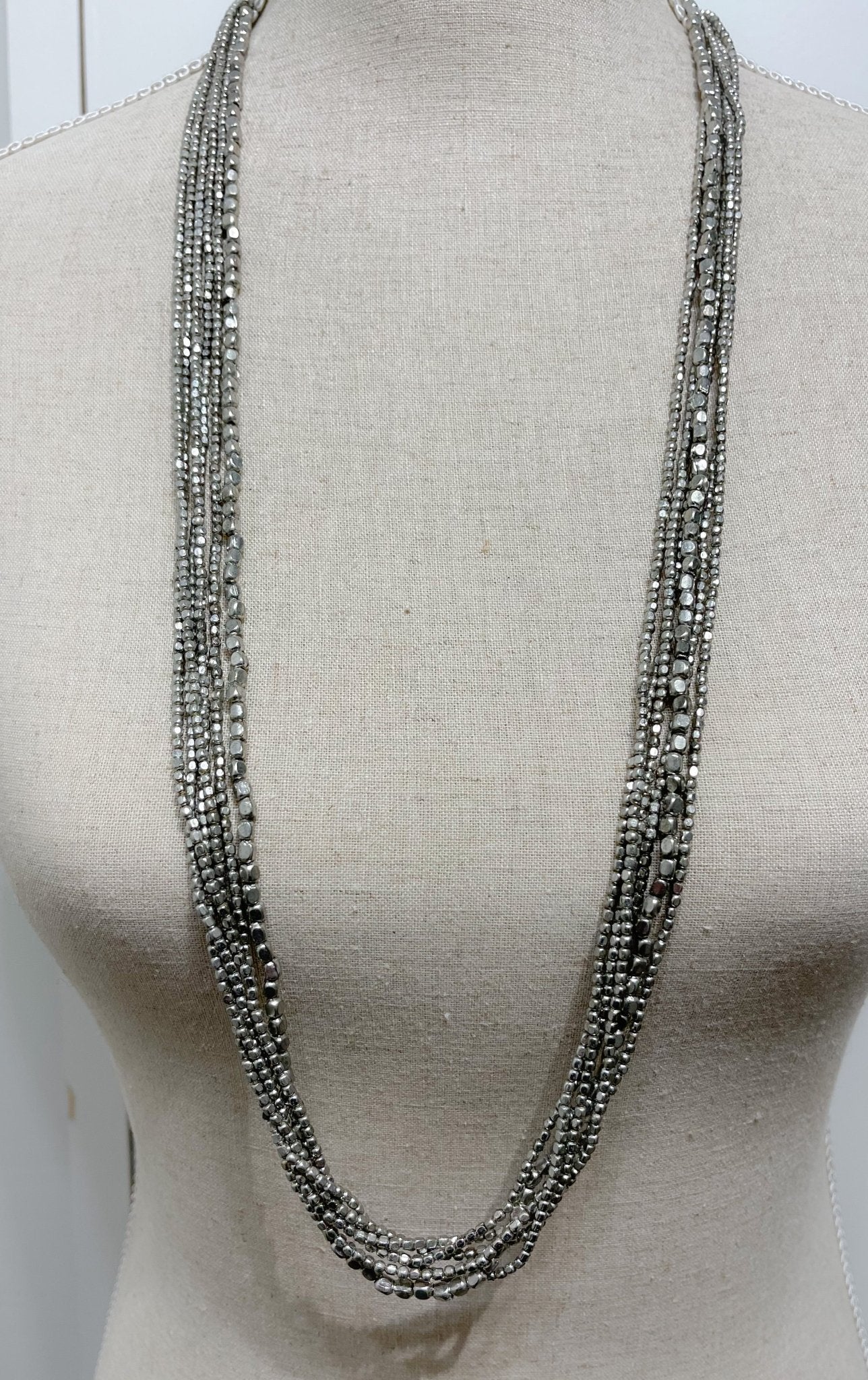 Small Nugget Necklace Silvertone - The Nancy Smillie Shop - Art, Jewellery & Designer Gifts Glasgow