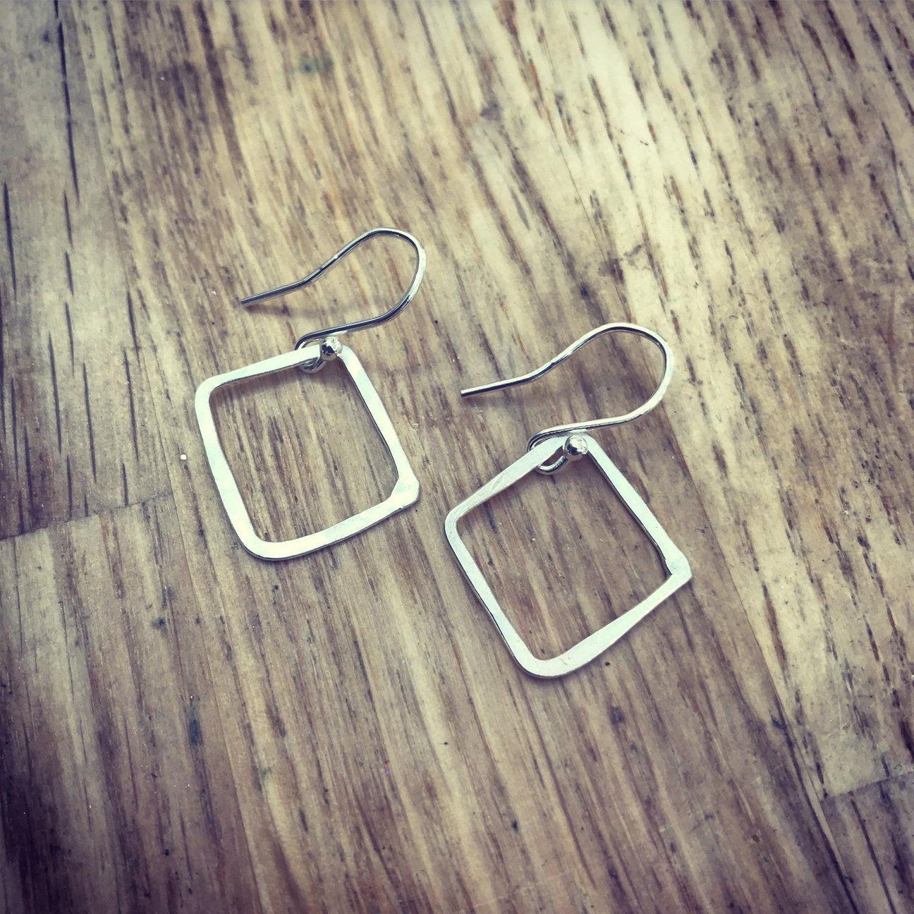 Small Square Outline Earrings - The Nancy Smillie Shop - Art, Jewellery & Designer Gifts Glasgow