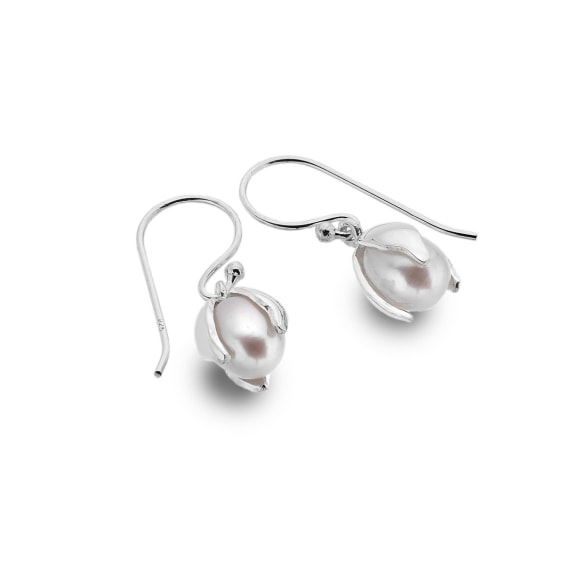 Snow Drop and Pearl Earrings - The Nancy Smillie Shop - Art, Jewellery & Designer Gifts Glasgow