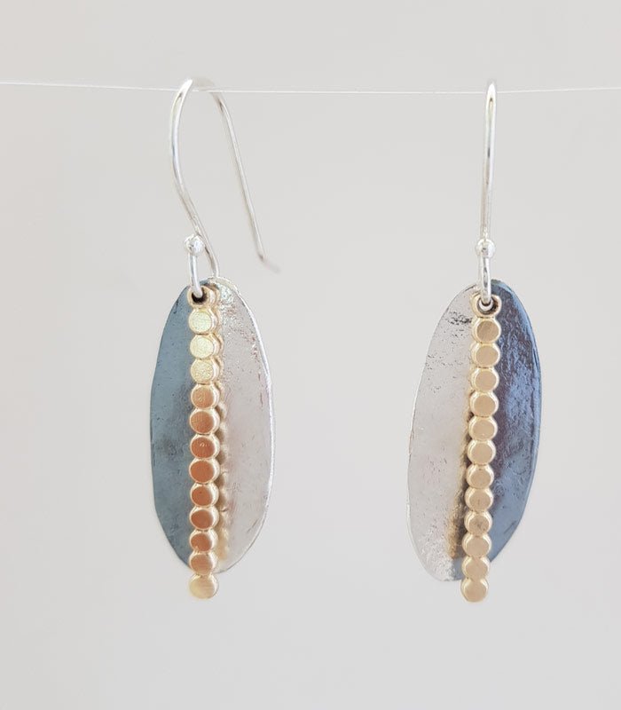 Split Colour Oval Earrings - The Nancy Smillie Shop - Art, Jewellery & Designer Gifts Glasgow