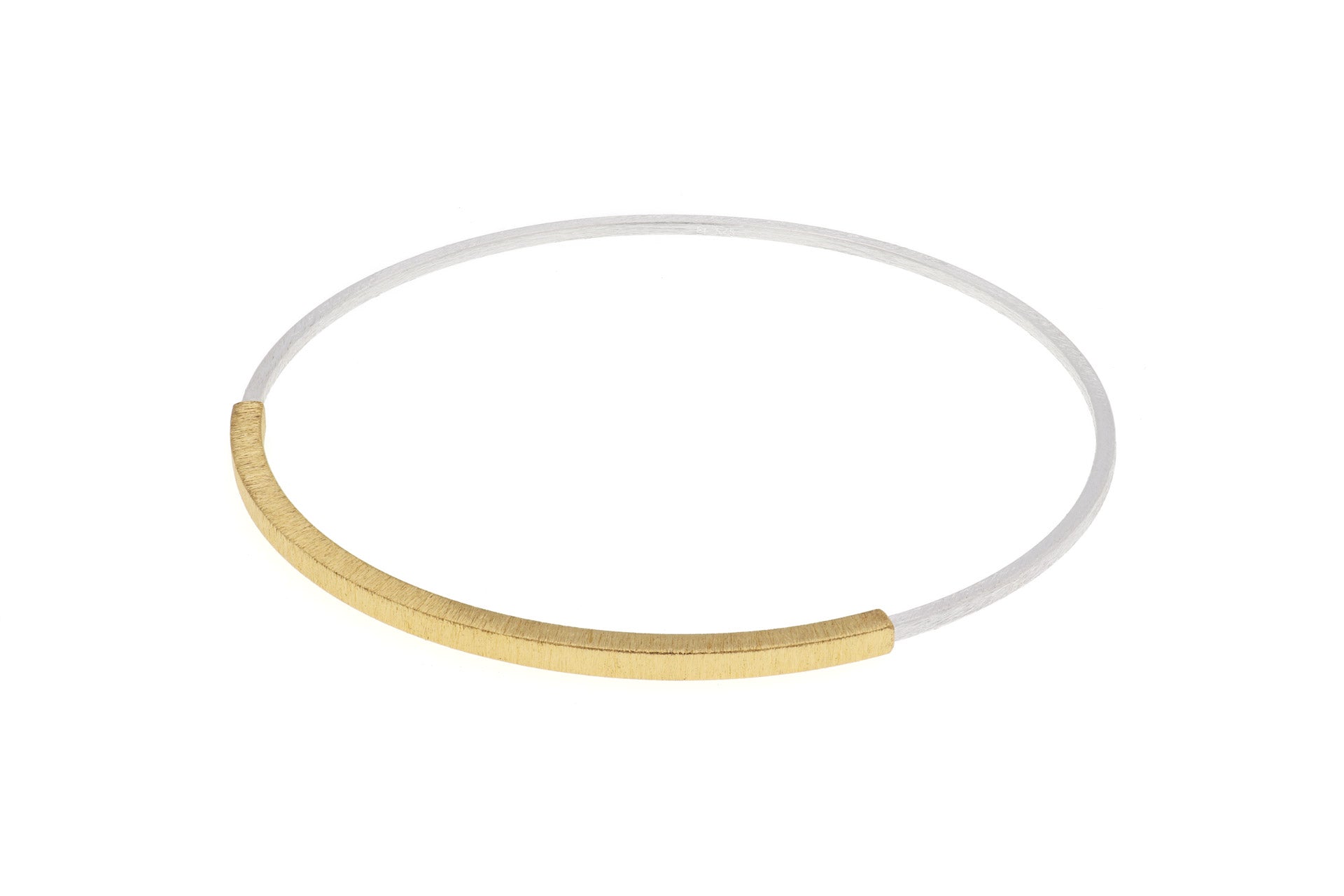 Square Edge Silver & Gold Accent Bangle - The Nancy Smillie Shop - Art, Jewellery & Designer Gifts Glasgow