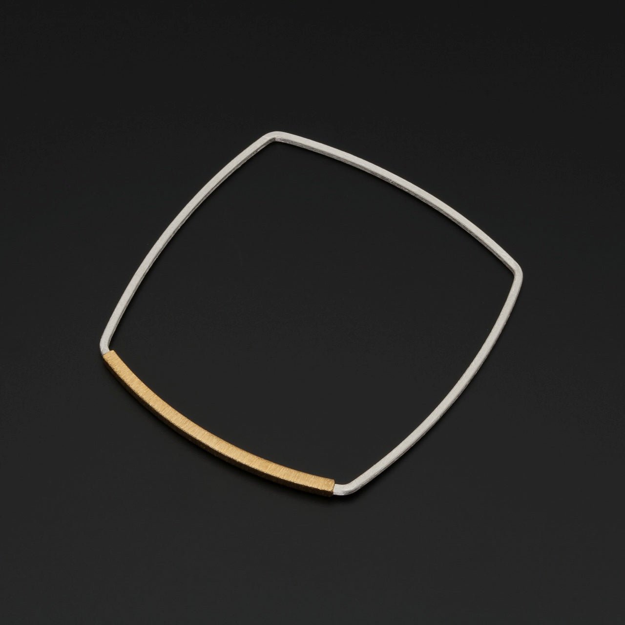 Square Silver & Gold Accent Bangle - The Nancy Smillie Shop - Art, Jewellery & Designer Gifts Glasgow