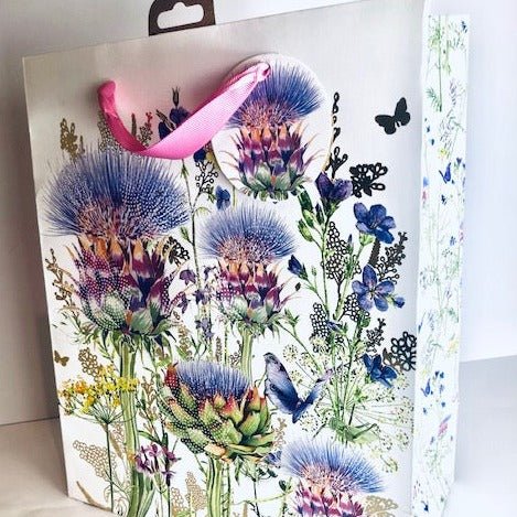 Thistle & Artichoke Large Gift Bag - The Nancy Smillie Shop - Art, Jewellery & Designer Gifts Glasgow