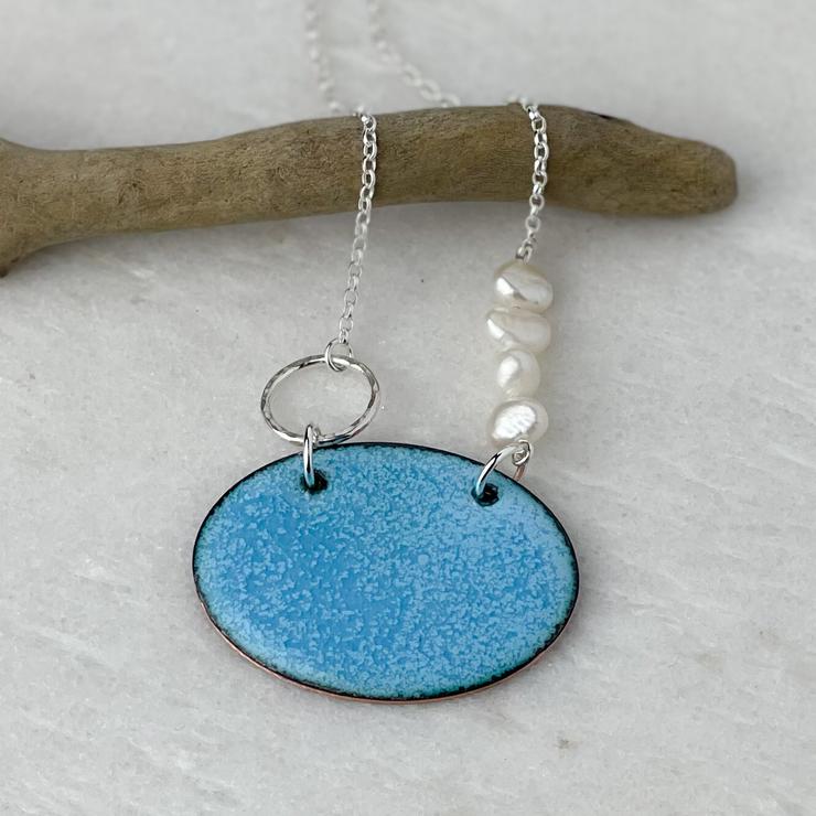 Turquoise Oval Necklace - The Nancy Smillie Shop - Art, Jewellery & Designer Gifts Glasgow