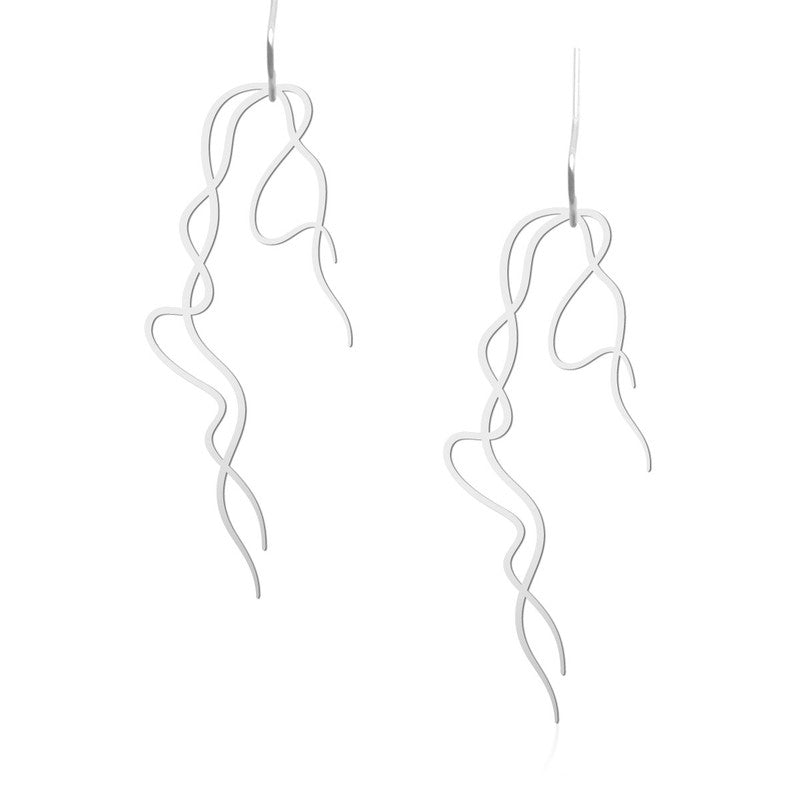 Usneoides Earrings M Silver - The Nancy Smillie Shop - Art, Jewellery & Designer Gifts Glasgow