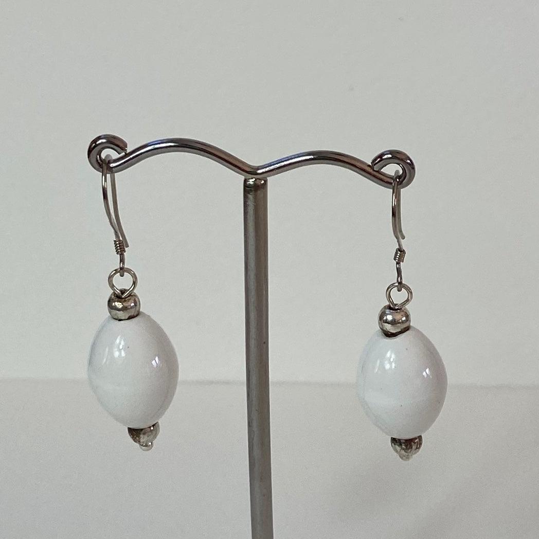 White Rios Earrings - The Nancy Smillie Shop - Art, Jewellery & Designer Gifts Glasgow