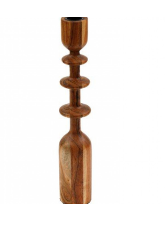 wooden taper candle holder large