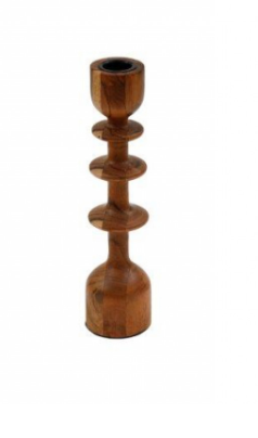 wooden taper candle holder small