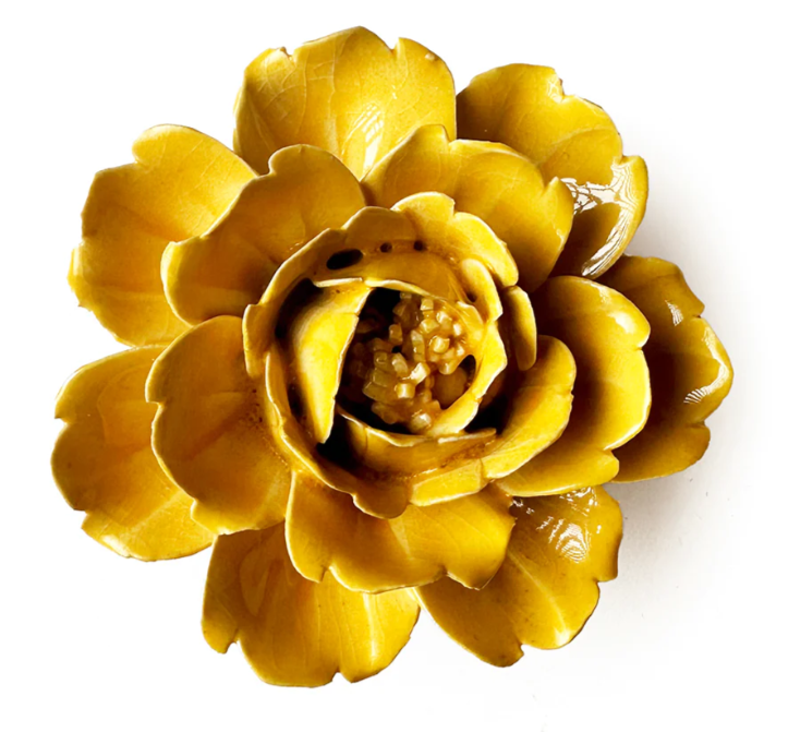 Yellow Rose Ceramic Wall Art - The Nancy Smillie Shop - Art, Jewellery & Designer Gifts Glasgow